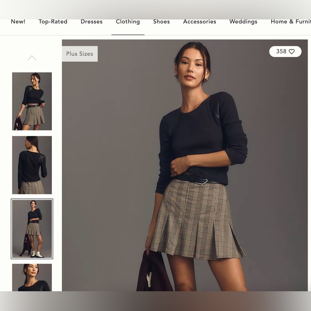 Anthropologie : Maeve Faux Leather- Inset Pullover in black size Medium